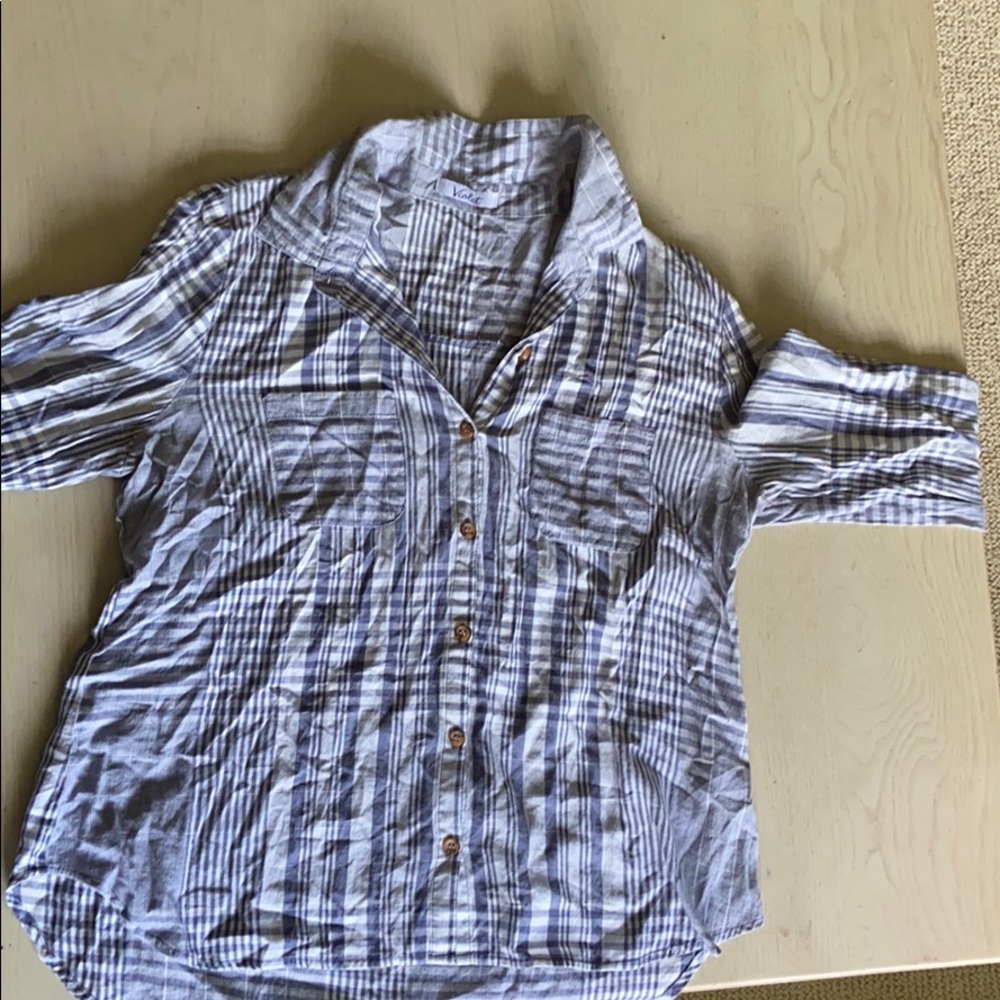 casual blue button up